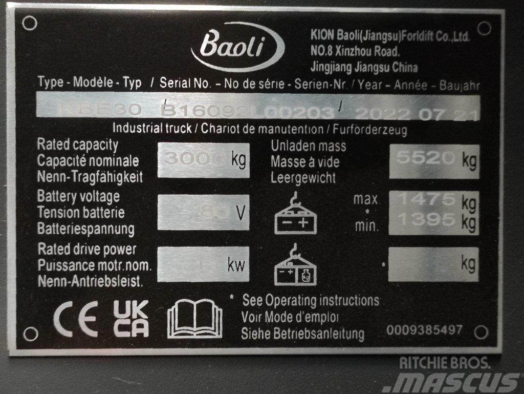 Baoli KBE30 Ηλεκτρικά περονοφόρα ανυψωτικά κλαρκ